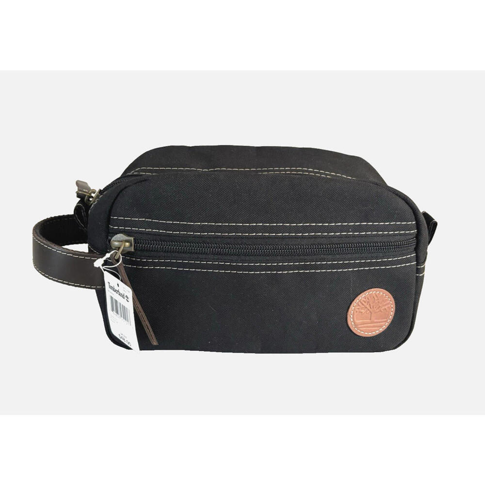 Timberland Men's Black Canvas Toiletry Kit Travel Cosmetic Bag NWT